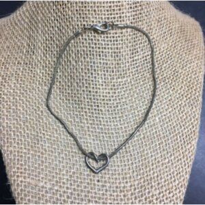 Wraparound Slider Heart Anklet Ankle Bracelet 10 In Silver Slinky Valentine Love